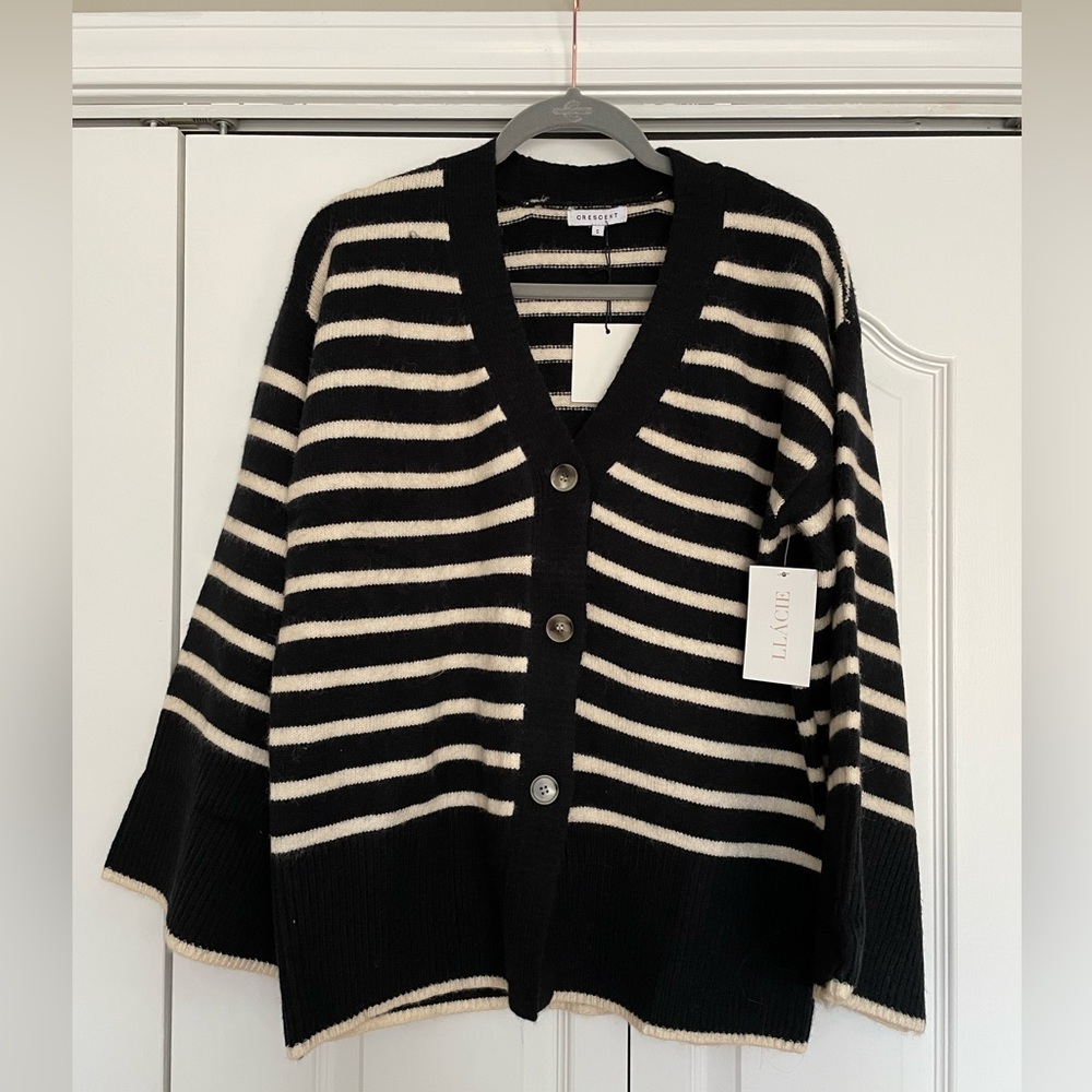 Llacie oversized striped cardigan with buttons